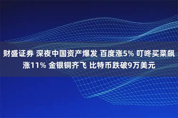 财盛证券 深夜中国资产爆发 百度涨5% 叮咚买菜飙涨11% 金银铜齐飞 比特币跌破9万美元