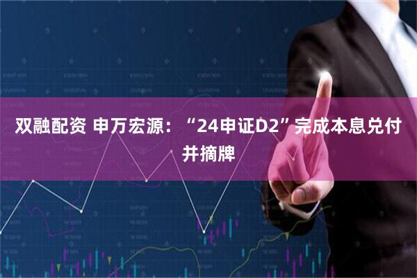 双融配资 申万宏源：“24申证D2”完成本息兑付并摘牌