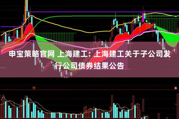 申宝策略官网 上海建工: 上海建工关于子公司发行公司债券结果公告