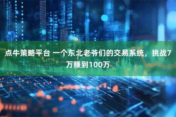 点牛策略平台 一个东北老爷们的交易系统，挑战7万赚到100万